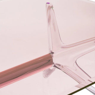 Kartell Blast rectangular side table with crystal bronze structure and pink top h. 40 cm. Buy on Shopdecor KARTELL collections