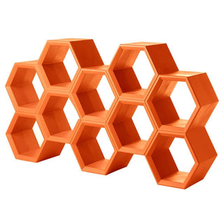 Slide Hexa self supporting bookcase Slide Pumpkin orange FC Buy on Shopdecor SLIDE collections
